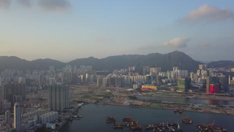 imagen aérea del distrito de kowloon en hong kong