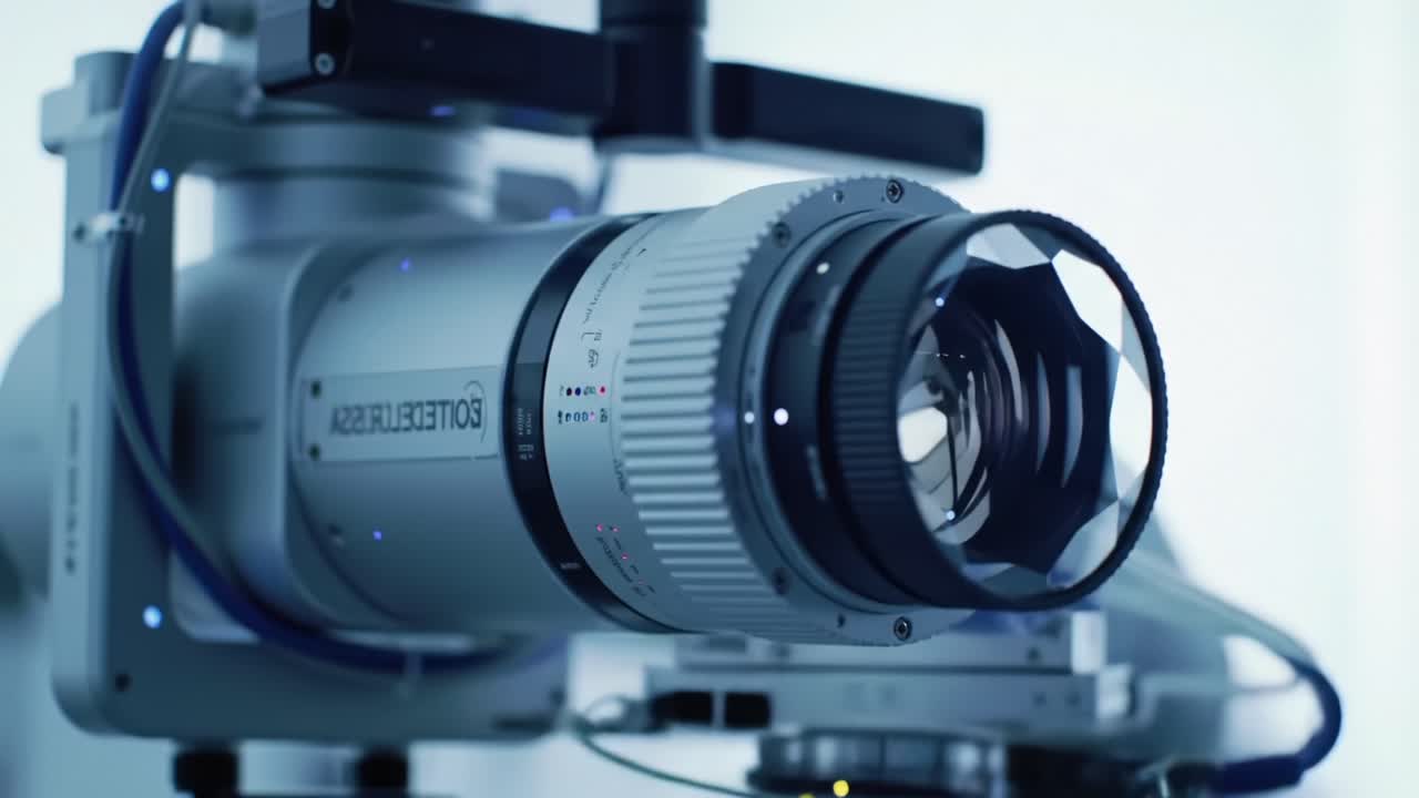 High-Precision Imaging Equipment Showcased in Serene Laboratory Setting: Examining the Distinctive Details of an Advanced Camera Lens Focused on Clarity and Quality