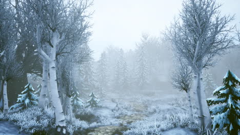 tormenta de invierno en un bosque en invierno