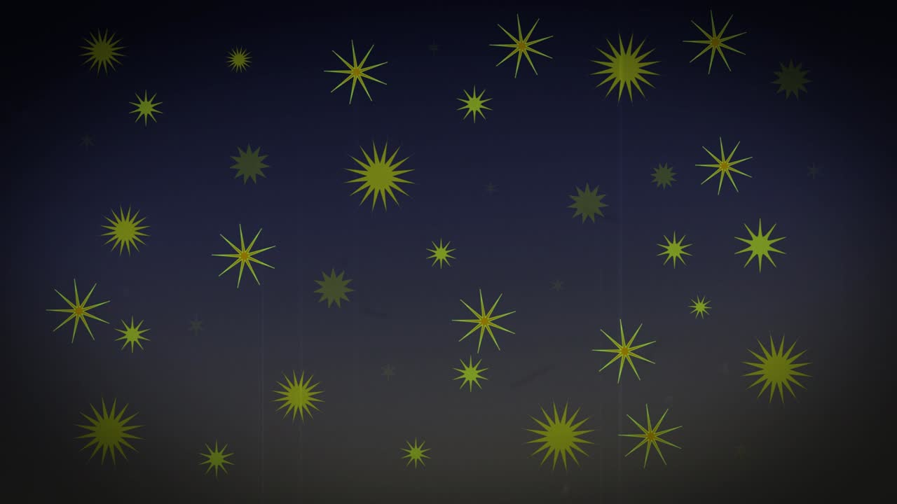 Old reel primitive animation of the night sky with twinkling stars