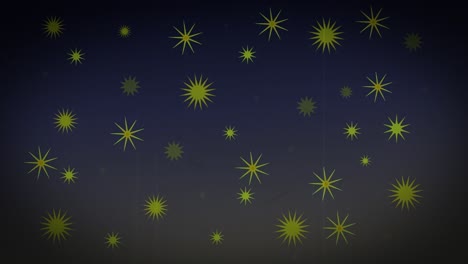 old reel primitive animation of the night sky with twinkling stars