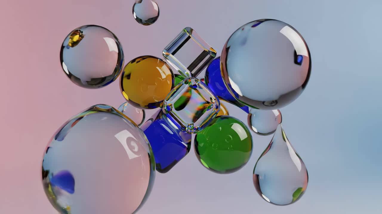 Abstract Colorful Glass Shapes