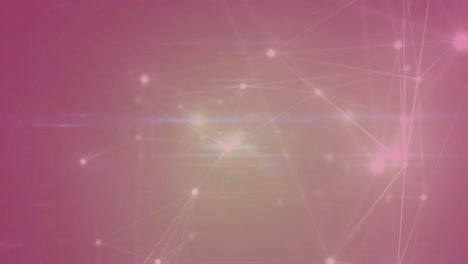 animation of glowing network of connections against pink gradient background