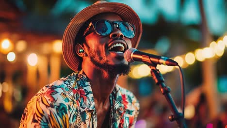 musician performing live with microphone