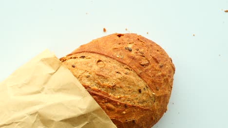 artisan bread in a paper bag