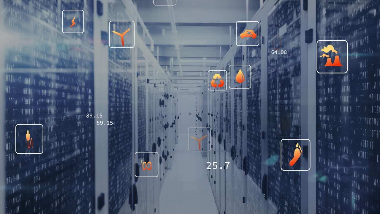 Orange plug icon appearing in center aisle causing metric icons updating values showing efficiency