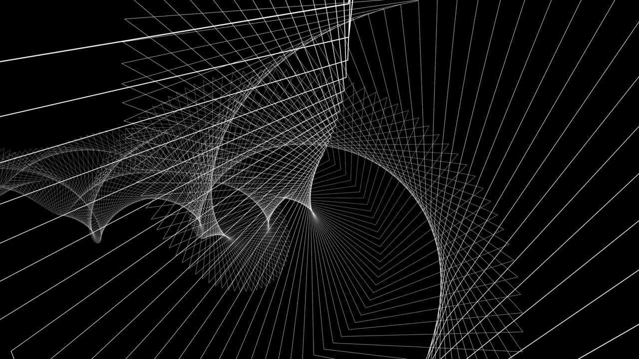 Abstract wire frame endless tunnel