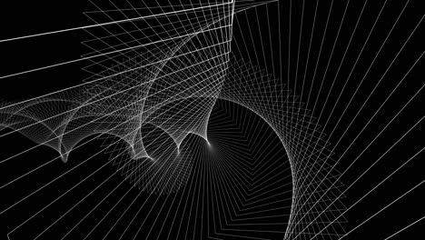Abstract wire frame endless tunnel