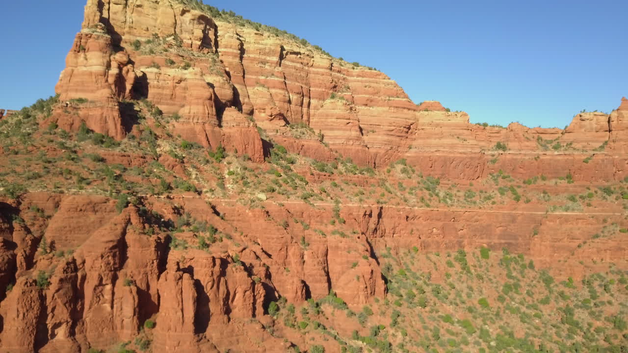 Red Rock Sedona Arizona Aerial pull-back 4k