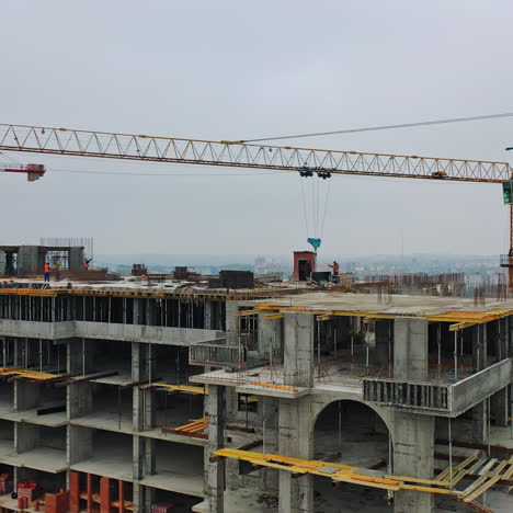 construction of a residential apartment complex. aerial view.