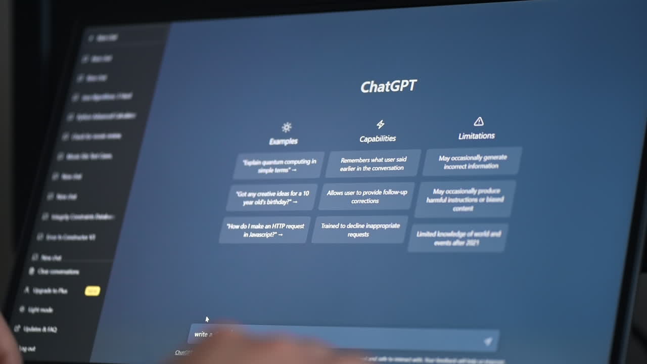 Chisinau, Moldova - March 12, 2023: Close view of a software developer generating code in ChatGPT by giving a request