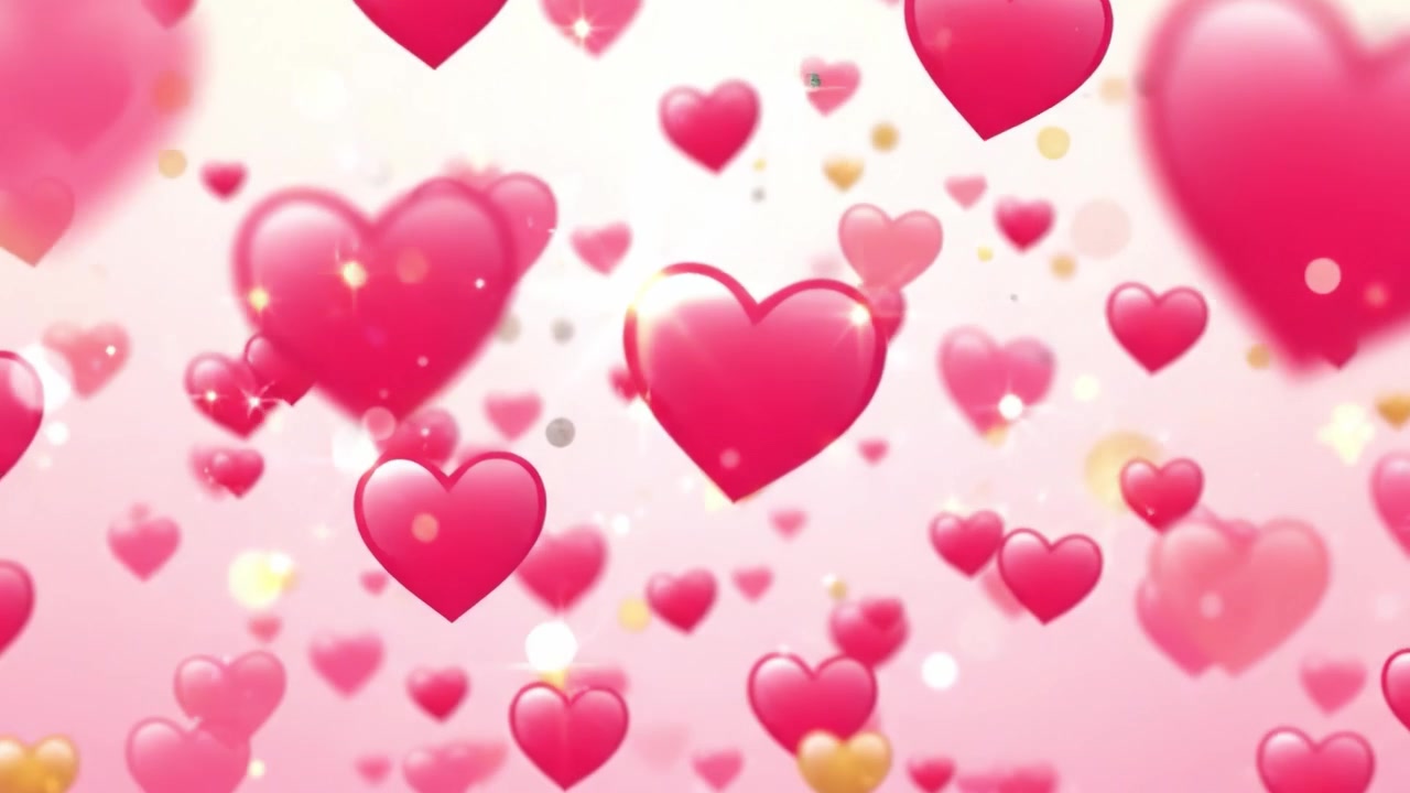 Una Trasformazione Accattivante: Da un Tenue Bagliore Rosa a una Vibrante Cascata di Cuori, Questo Video Illustra un Viaggio d'Amore ed Emozione con Immagini Mozzafiato