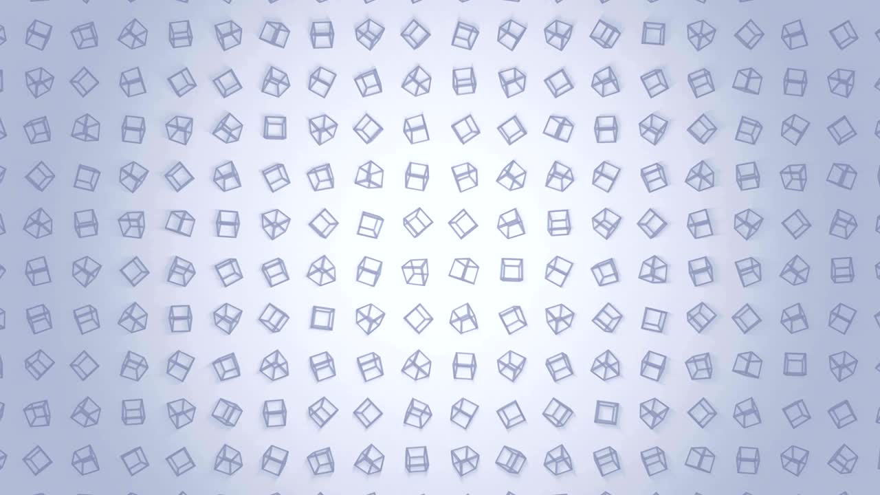 Geometric cube pattern. Cube dancing. Business symbol loop animation. Business network design.