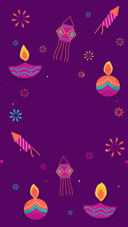 an animation of diwali concept with flat design background