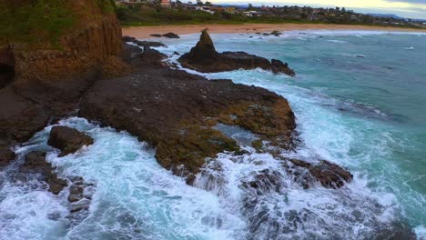 Seaside-View-In-Kiama-Downs-Of-Australia-At-Daytime---aerial-drone-shot