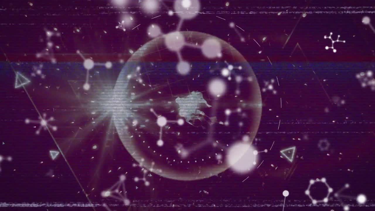 지구를 가로질러 움직이는 분자의 애니메이션