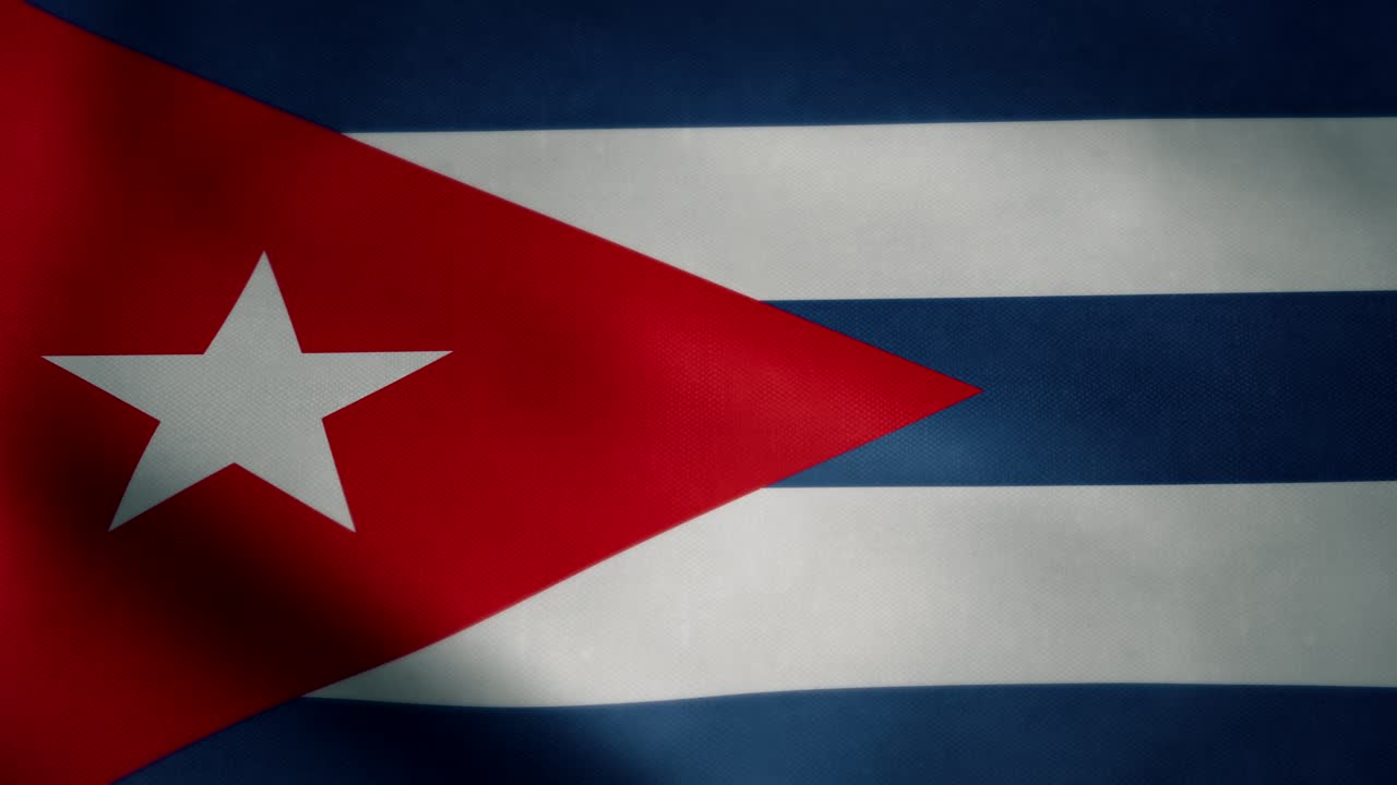 Bandiera di Cuba che sventola al rallentatore. Animazione in loop. Ideale per eventi sportivi, schermi LED, competizioni internazionali, motion graphics ecc.