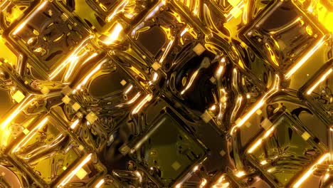 animation of flowing glassy golden liquid background