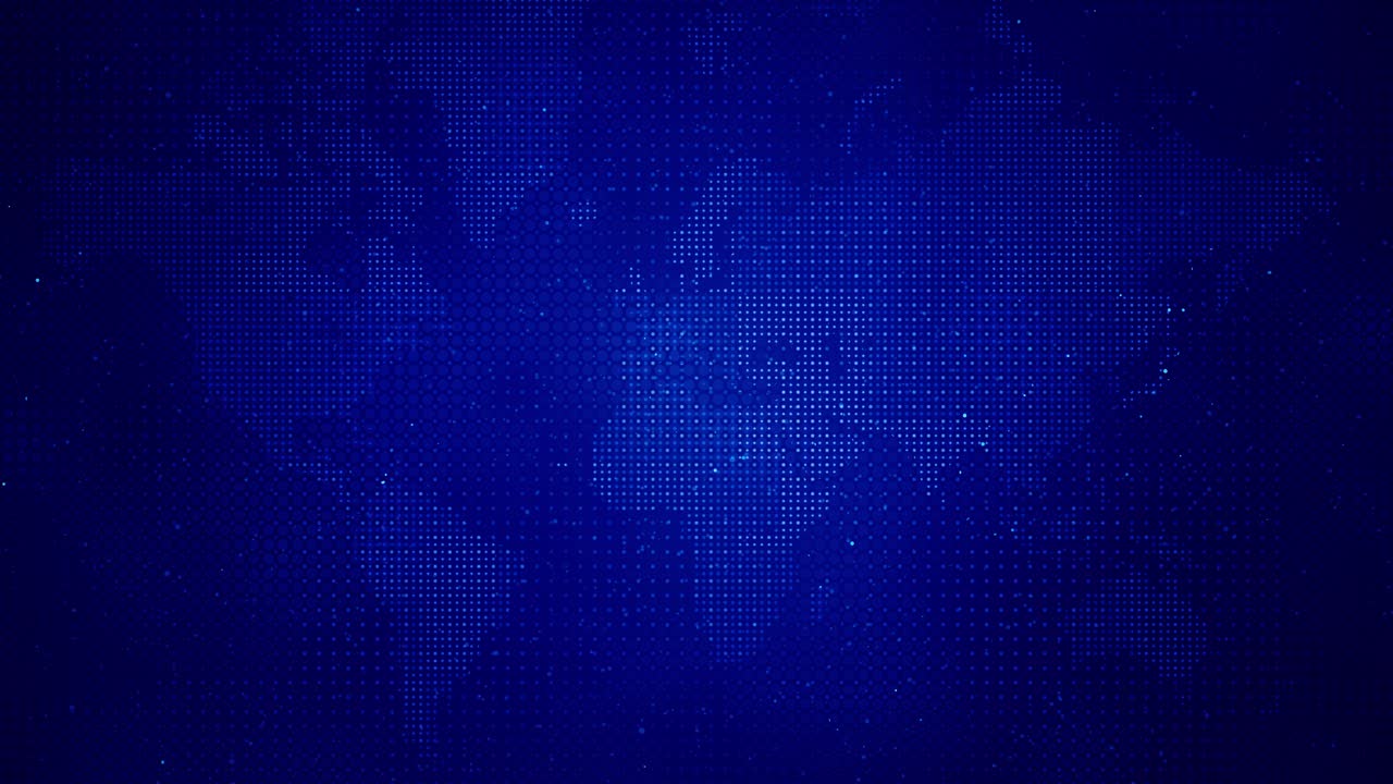 Abstract Blue World Map with Shifting Glowing Halftone Dots Grid – Futuristic Earth Visualization Loopable Background - Seamless Looping Animation of a Stylized Digital Planet