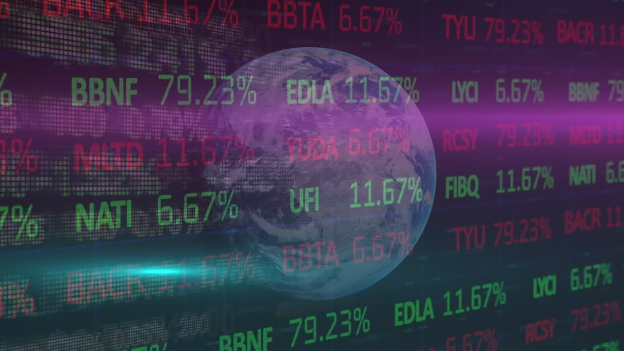 animación del procesamiento de datos y codificación binaria sobre el ojo azul