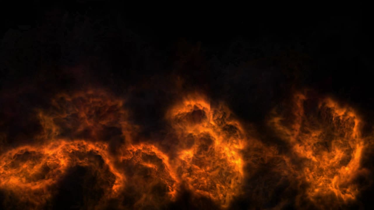 Raging fire motion graphics with night background