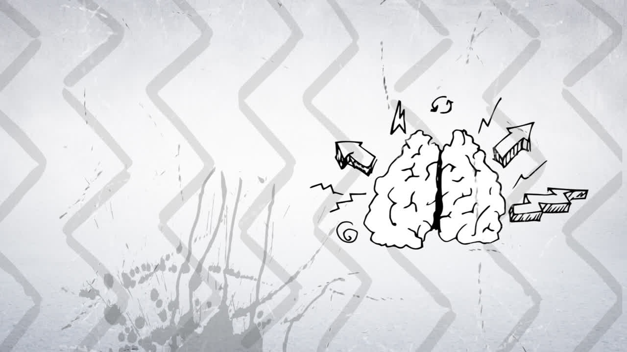 animación digital de un cerebro pensante