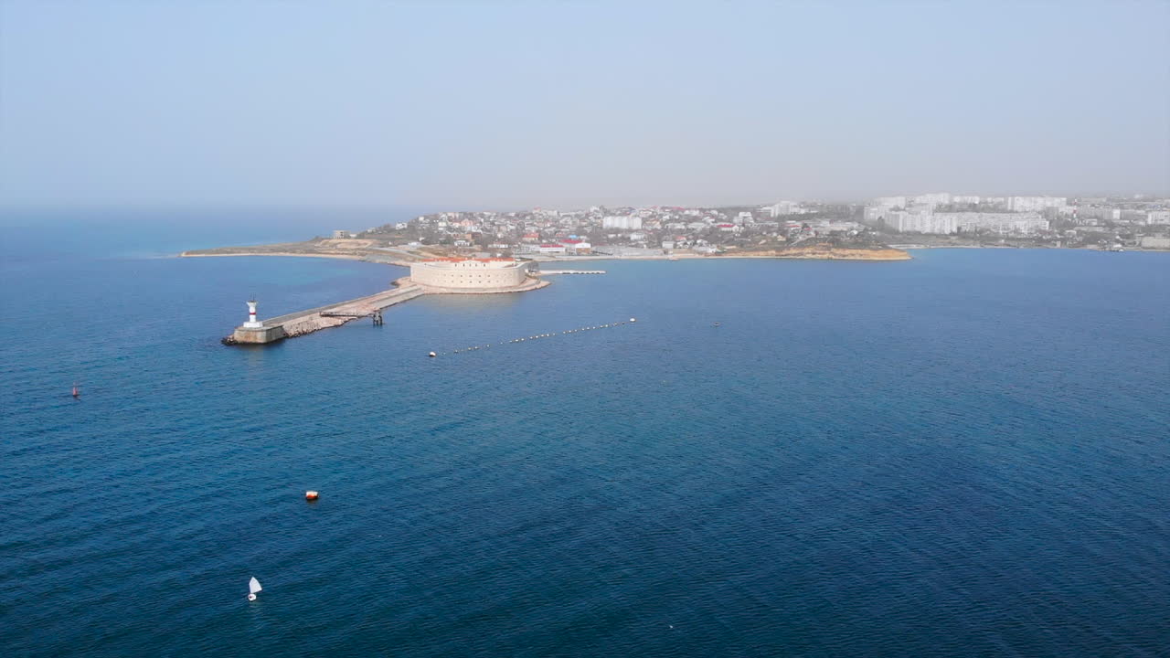 Coastal View with Fortress and Lighthouse