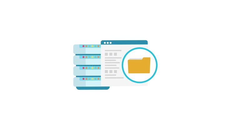 Illustrazione Animata di Rack di Server e Gestione File