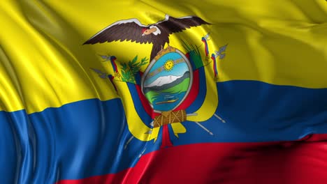 beautiful   3d animation of ecuador flag in loop mode