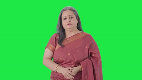 Indian-old-woman-looking-to-the-camera-Green-screen