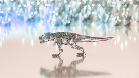 estatuilla de t-rex de cristal brillante