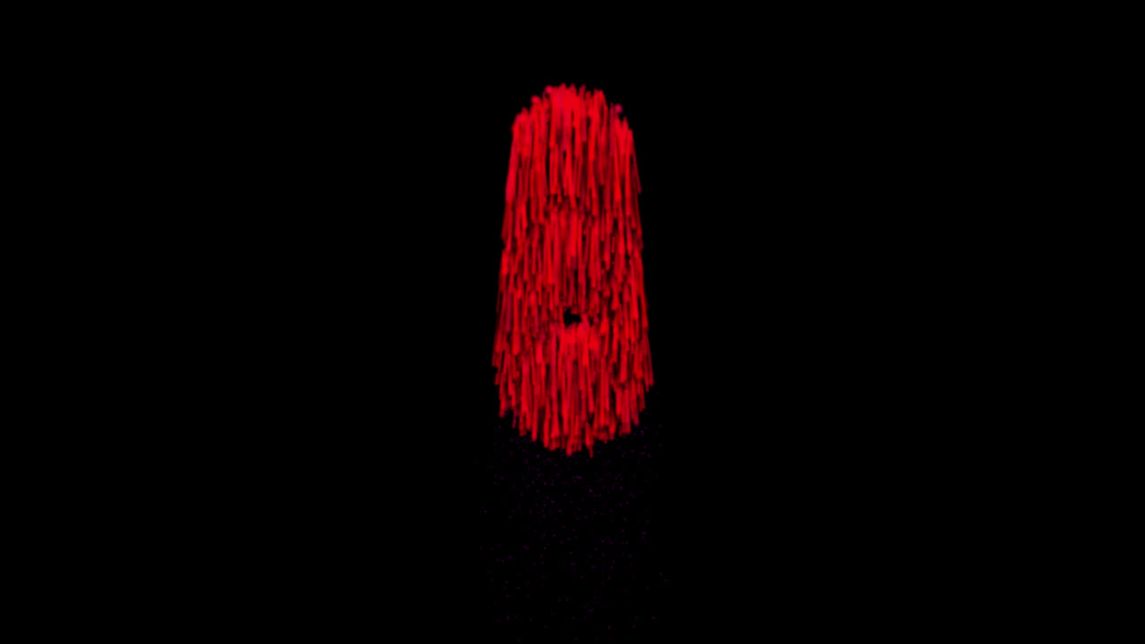 Blood flowing number eight animation on transparent background