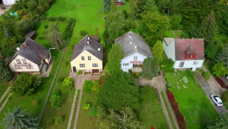 old classic houses with eternit roofs in austria