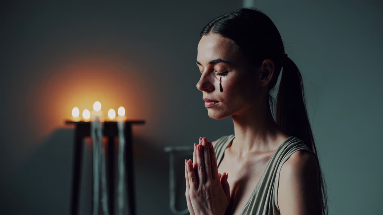 A Woman Praying in Sorrow