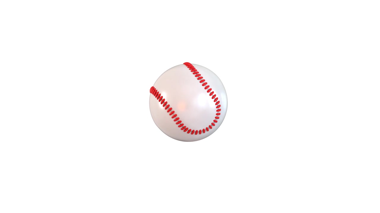 Palla da baseball rotante isolata su sfondo bianco