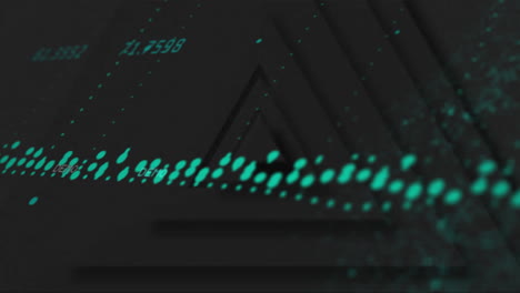 animación del procesamiento de datos en múltiples triángulos