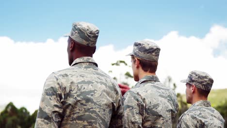 group of us air force soldiers standing in line 4k