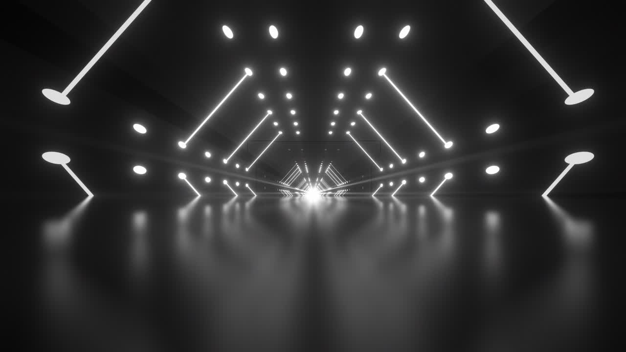 Neon Tunnel 3D Rendering