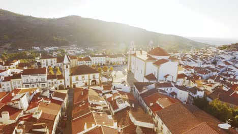 aerial view of a historic european town