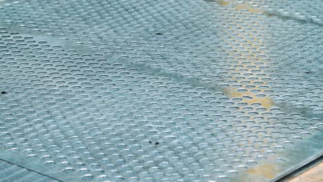 lattice metal plates after stage of metalworking at plant. quality product