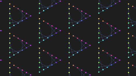 triangular illusion colorful dot pattern on black background