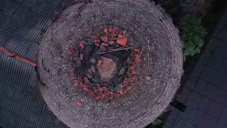 aerial view of brick kilns and canal in vinh long in the mekong delta, vietnam