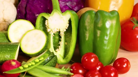 variety of fresh vegetables on white background