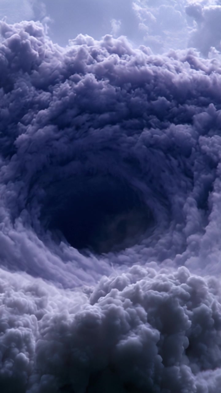 En hypnotiserende hvirvel af hvirvlende skyer, der viser en overjordisk spiralformation, som trækker beskueren ind i dens gådefulde dybder og vækker en følelse af undren og fascination.