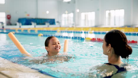 people swimming in an indoor swimming pool