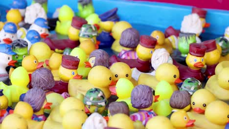 rubber ducks floating, shifting positions over time