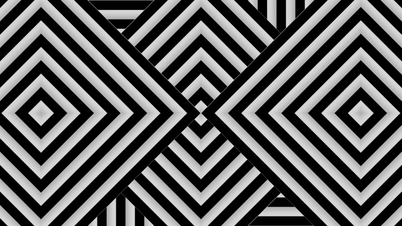 Dynamic Optical Illusion with Moving Black and White Geometric Shapes