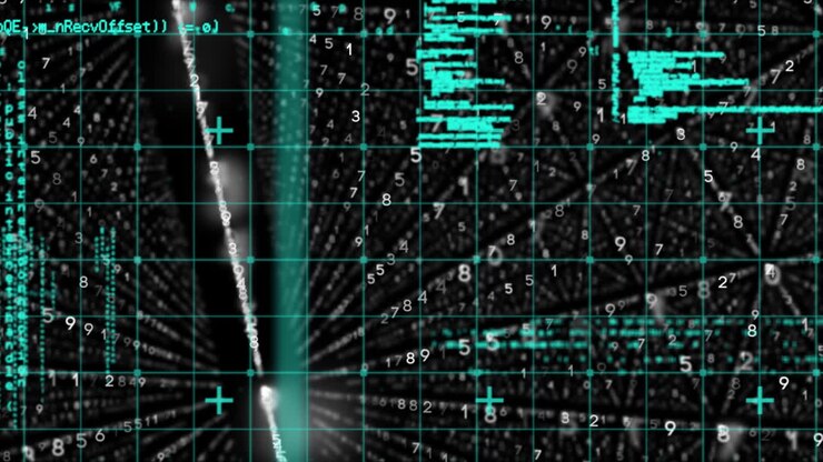 Animation of data processing over binary coding