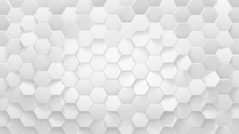 white geometric hexagonal abstract background seamless loop 3d render animation