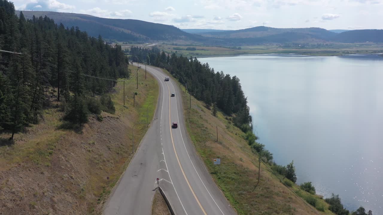 Take the High Road: Aerial View of Williams Lake Beside Cariboo's Scenic Highway 97